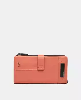 Большой оранжевый женский кошелек из нейлона и кожи Abbacino