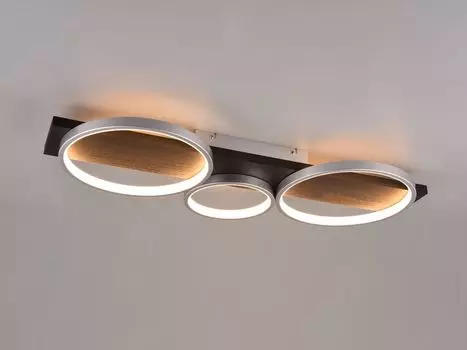 Большой плоский светодиодный потолочный светильник с регулируемой яркостью, серый, черный, ширина 80 см, настенный светильник для прихожей TRIO