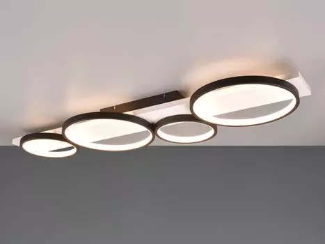 Большой плоский светодиодный потолочный светильник с регулируемой яркостью, черно-белый, ширина 100 см, настенный светильник для прихожей TRIO