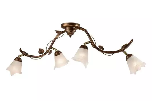 Большой потолочный светильник из металлического стекла длиной 87 см с цветочным дизайном в потертом коричневом цвете, старинный светильник для гостиной LOELLA Licht-Erlebnisse, мультиколор