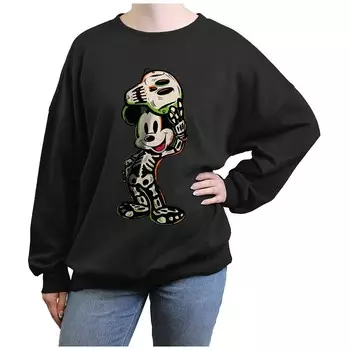 Большой пуловер с графическим рисунком для детей Disney's Mickey Mouse Skeleton, черный