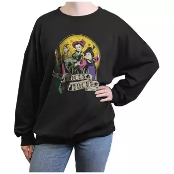 Большой пуловер с графическим рисунком для подростков Disney's Hocus Pocus Sanderson Sisters Moonlight Retro, черный
