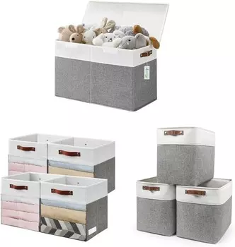 Большой ящик для хранения игрушек с крышками. Большие тканевые корзины для хранения. Кубики для хранения с прозрачным окном. Bagnizer