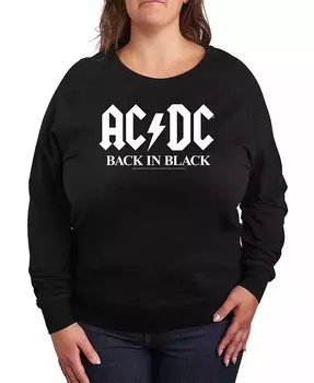 Большой размер ACDC Logo Back в черном графическом пуловере Hybrid Apparel, черный