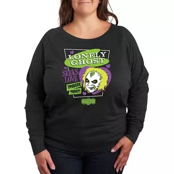 Большой размер Beetlejuice 2 Lonely Ghost Легкий свитшот из френч-терри Licensed Character, цвет Heather Charcoal