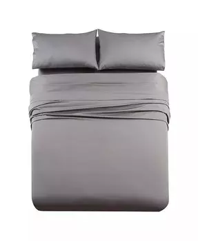 Большой размер с глубокими карманами 22 дюйма — роскошные и тяжелые простыни плотностью 1000 шт. — египетский хлопок, King Egyptian Linens, серый