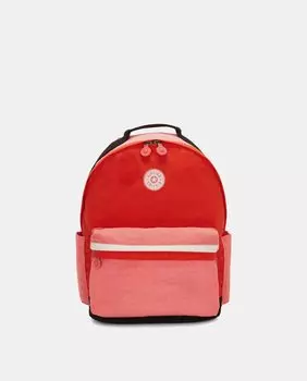 Большой розовый рюкзак на молнии Kipling, розовый