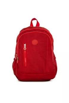 Большой рюкзак с несколькими молниями и карманами. Bagmori, красный