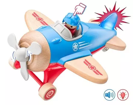 Большой самолет с пилотом - светится и издает звуки Woodyland