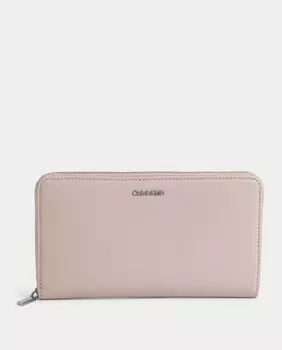 Большой серый кошелек на молнии и RFID Calvin Klein, серый