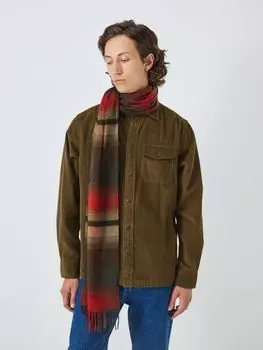 Большой шарф из кашеевой норки в разноцветную клетку John Lewis, красный