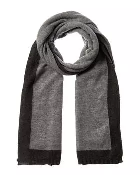 Большой шарф из кашемира Forte Cashmere с контрастной отделкой, серый