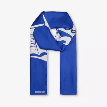 Большой шелковый шарф с графическим принтом equestrian knight design Burberry, цвет knight