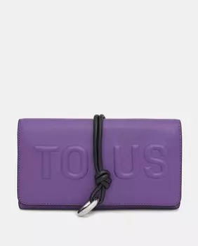 Большой сиреневый кошелек Cloud с клапаном Tous, сиреневый