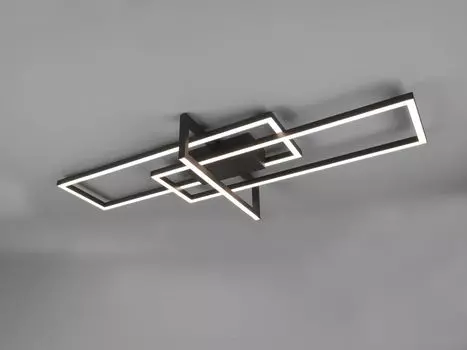 Большой светодиодный потолочный светильник настенный светильник с диммером 100 x 40 см матового белого цвета TRIO, черный