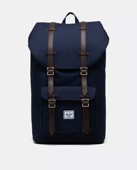 Большой темно-синий рюкзак Little America с клапаном и кулиской Herschel, темно-синий