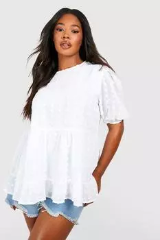 большой топ из шифона добби Boohoo, белый