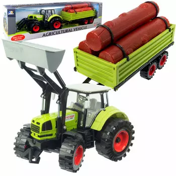 Большой трактор с прицепом Tractor DRIVE Подвижные элементы Открывающиеся двери Qulki