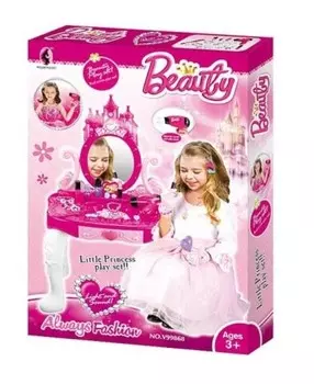 Большой туалетный столик со стулом розовый комплект Princess Beauty 537354 Inna marka