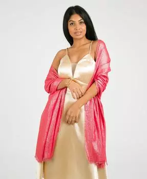 Большой вечерний шарф с люрексом KRISP, красный