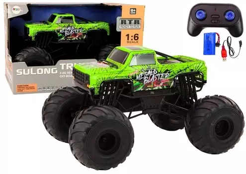 Большой внедорожник с дистанционным управлением 2.4G RC 1:6 Зеленый Lean Toys