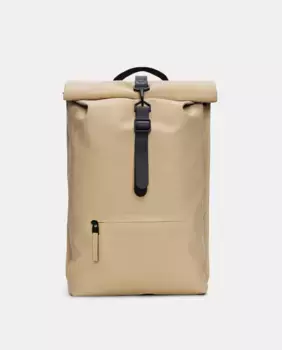 Большой водостойкий рюкзак-рюкзак с откидной крышкой бежевого цвета Rains