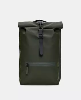 Большой водостойкий рюкзак-рюкзак со складной крышкой армейского зеленого цвета Rains