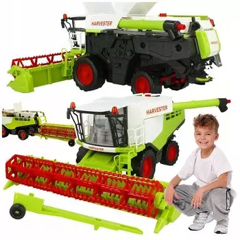 Большой зерноуборочный комбайн с прицепным трактором, подвижными элементами, рождественский подарок Z2086 Stator