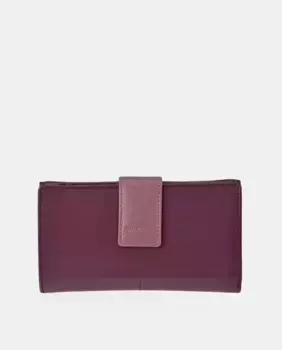 Большой женский кошелек DAVILETTO из кожи черного и красного цветов, фиолетовый