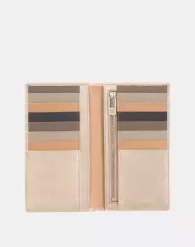 Большой женский кошелек из металлизированной кожи на внутренней молнии Dudu, розовый