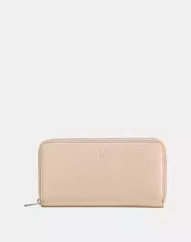 Большой женский кошелек из металлизированной кожи с внешней молнией Dudu, розовый