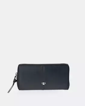 Большой женский кошелек-кошелек на молнии из искусственной кожи черного цвета Pierre Cardin