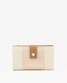 Большой женский кошелек с комбинацией бежевых фактур PACOMARTINEZ, бежевый