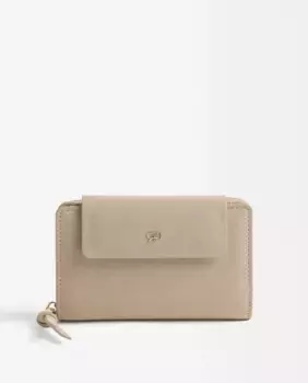 Большой женский кошелек с застежкой-молнией, однотонный Parfois, бежевый