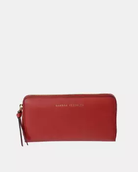 Большой женский кошелек Sandra Fleckled на молнии из гладкой красной кожи Sandra Freckled, красный