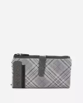 Большой женский кожаный кошелек Euphoria серого цвета в клетку Abbacino, серый
