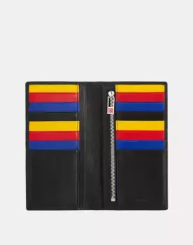 Большой женский кожаный кошелек на молнии внутри Dudu, черный