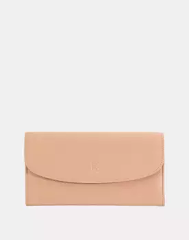 Большой женский кожаный кошелек с клапаном и несколькими карманами Dudu, розовый