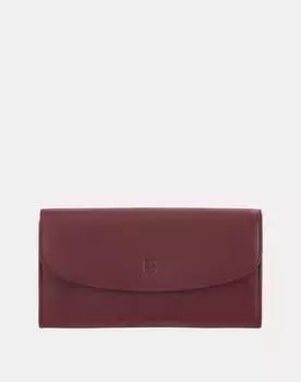 Большой женский кожаный кошелек с клапаном и несколькими карманами Dudu, бордовый