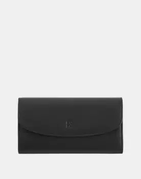 Большой женский кожаный кошелек с клапаном и несколькими карманами Dudu, черный