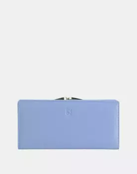 Большой женский кожаный кошелек с клатчем Click Clac Dudu, светло-голубой