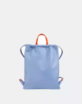 Большой женский кожаный рюкзак со сборкой Dudu, светло-голубой