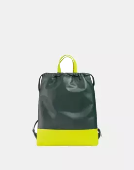 Большой женский кожаный рюкзак со сборкой Dudu, зеленый