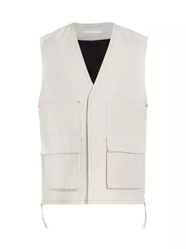 Большой жилет из смеси хлопка и льна Helmut Lang
