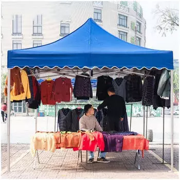 Большой зонт AXZ, складной зонт для пикника во дворе, уличная четырехногая палатка с серебряным покрытием 3X3, обычная модель, окрашенная в серебристый и синий цвета