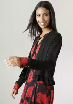 Болеро Aniston SELECTED с элегантной кружевной отделкой, черный