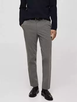 Болоньевые брюки с прямыми штанинами Mango, цвет Medium Grey