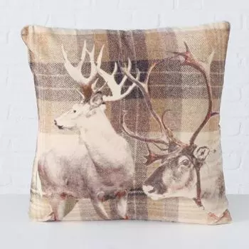 Boltze декоративная подушка Baldur бежевый с оленем 45см x 45см