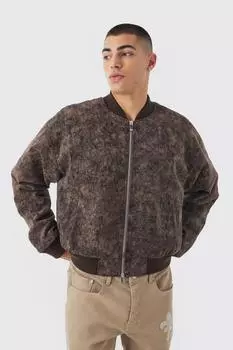 Бомбардировщик Boxy Acid Wash boohooMAN, черный