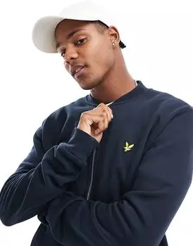 Бомбардировщик в джерси в темно-синем цвете Lyle & Scott
